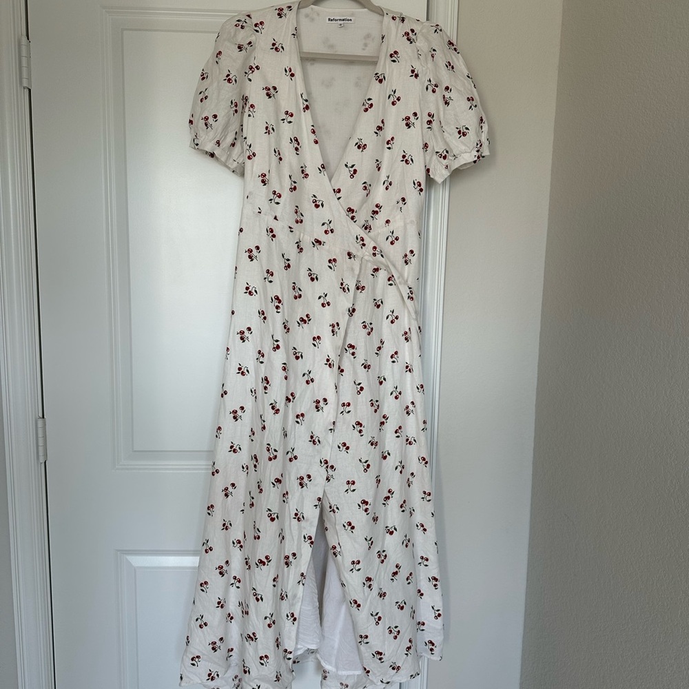 Reformation Cherry Wrap Dress